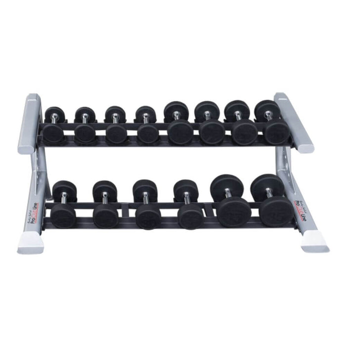 Body-Solid ProClub SDKR500SD 2 Tier Saddle Dumbbell Rack With Dumbbells