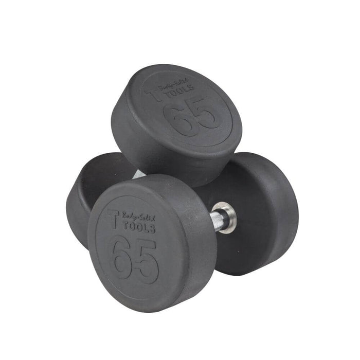 Body-Solid SDP Rubber Round Dumbbells 65 lbs Pair