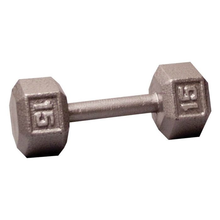 Body-Solid SDX Cast Iron Hex Dumbbells 15 lbs