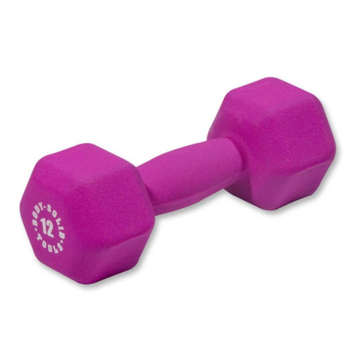 Body-Solid Tools BSTNDS Neoprene Dumbbell Sets 12 lbs