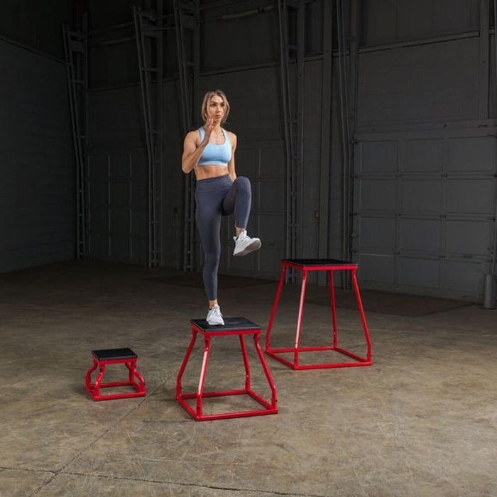 Body-Solid Tools BSTPBS Plyo Box Sets Inverted Standing Over Front View