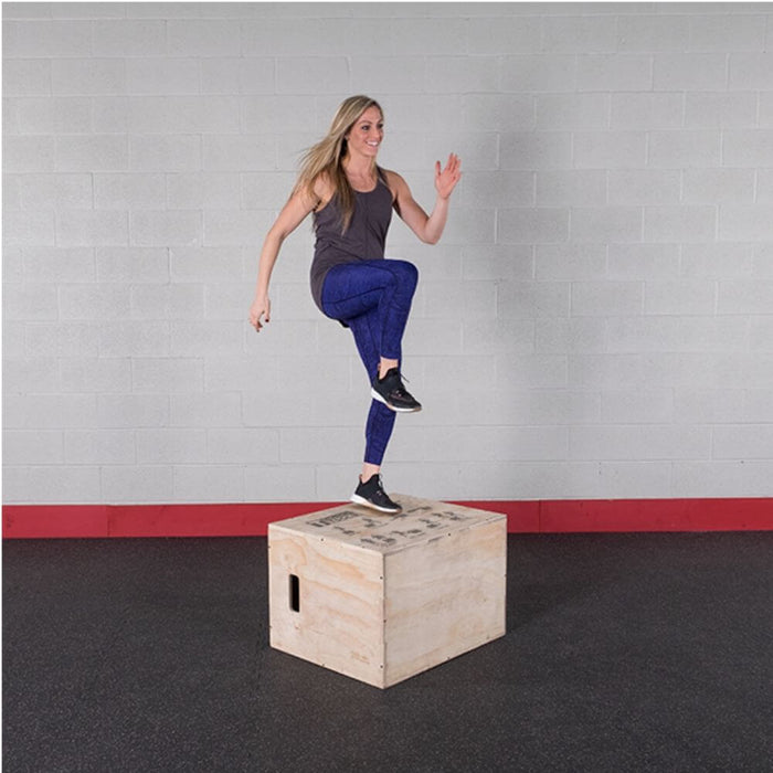 Body-Solid Tools BSTWPBOX 3-in-1 Wooden Plyo Box Step Up