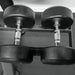 BodyKore G241 5-50lb Dumbbell Rack Top View With Dumbbell