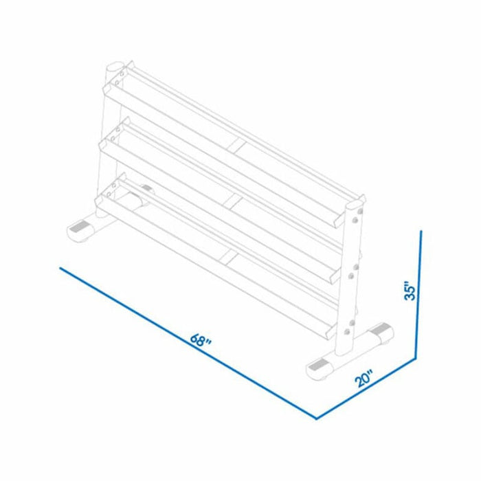 BodyKore G242 5-70lb Dumbbell Rack Dimensions