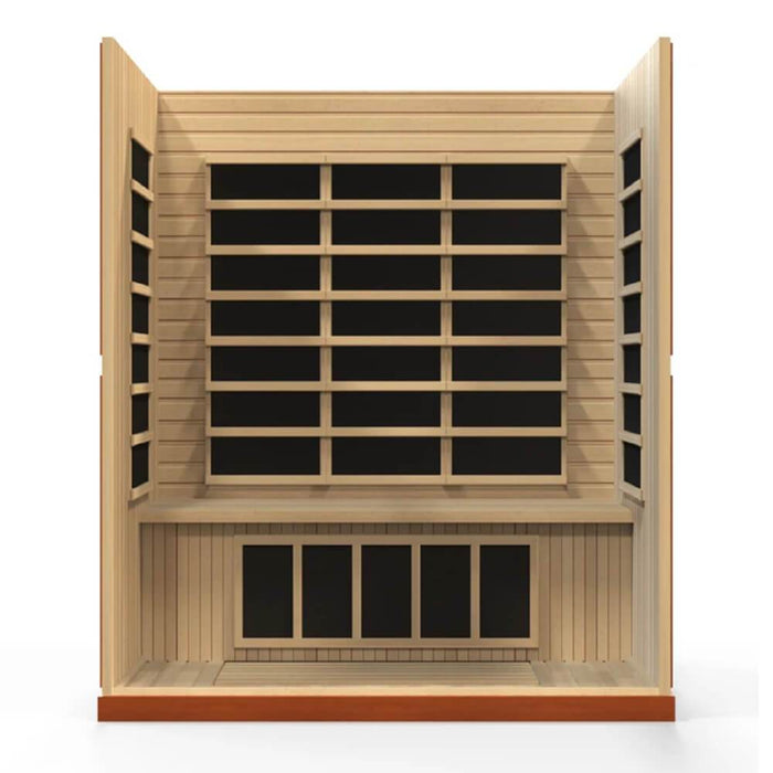 Dynamic Saunas DYN-6440-01 Bergamo Dynamic Low EMF Far Infrared Sauna Front View Opened