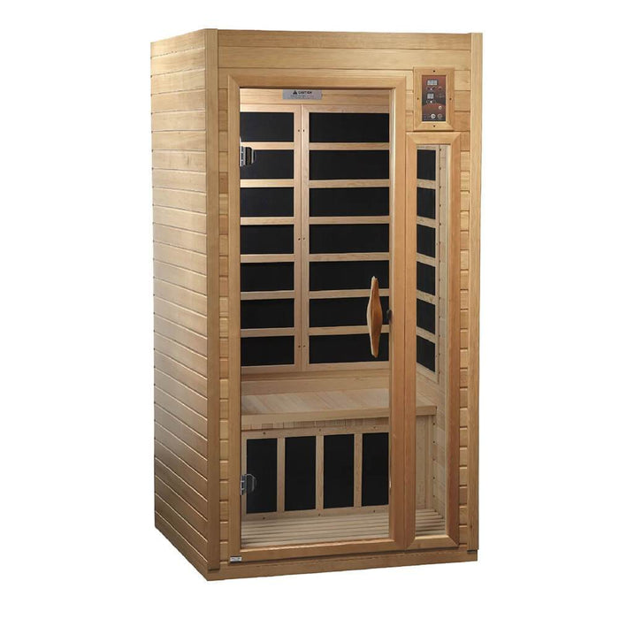 Golden Designs Barcelona Low EMF Far Infrared Sauna GDI-6106-01 Front Side View Facing Right