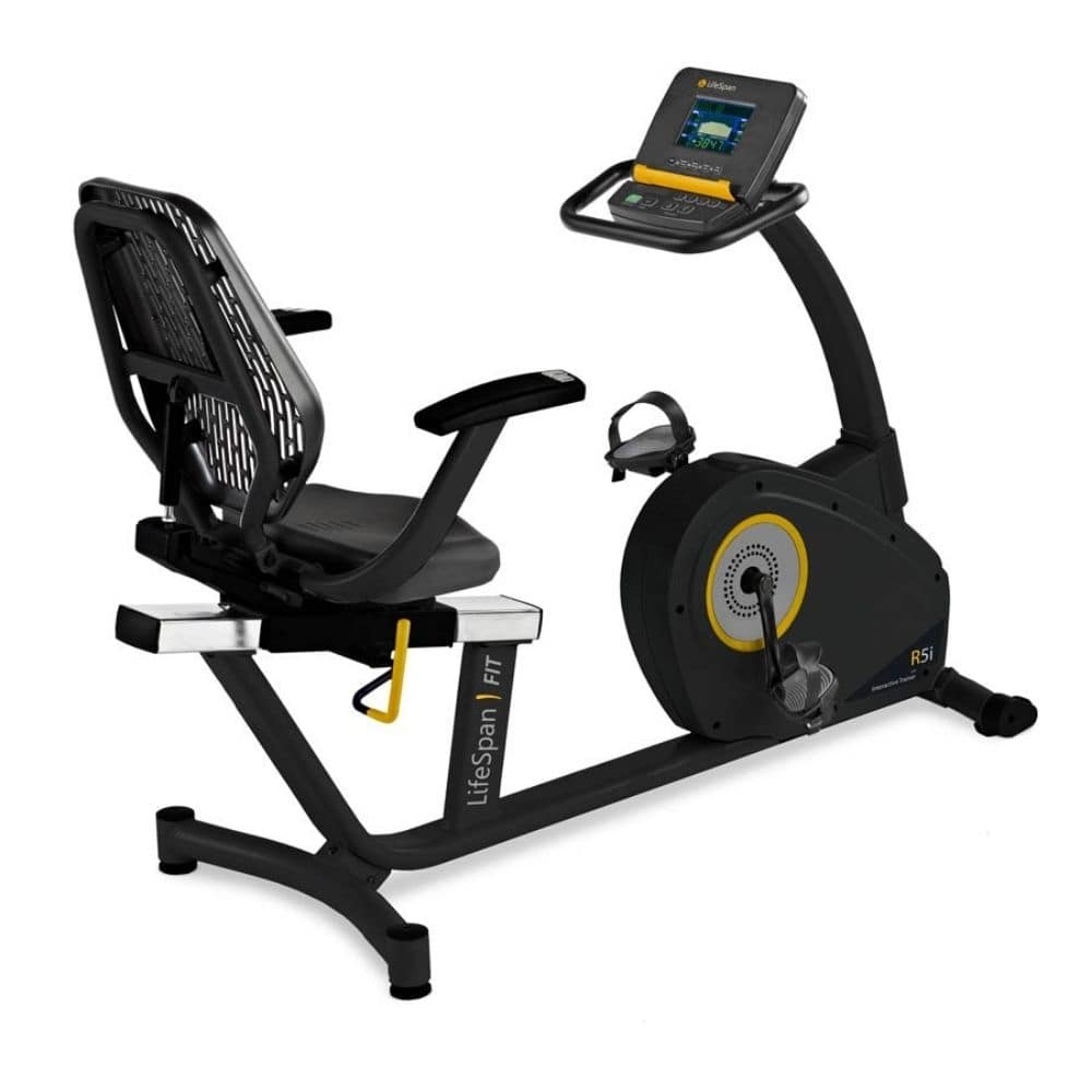 LifeSpan Fitness R5i Recumbent Bike Top Rear Side View