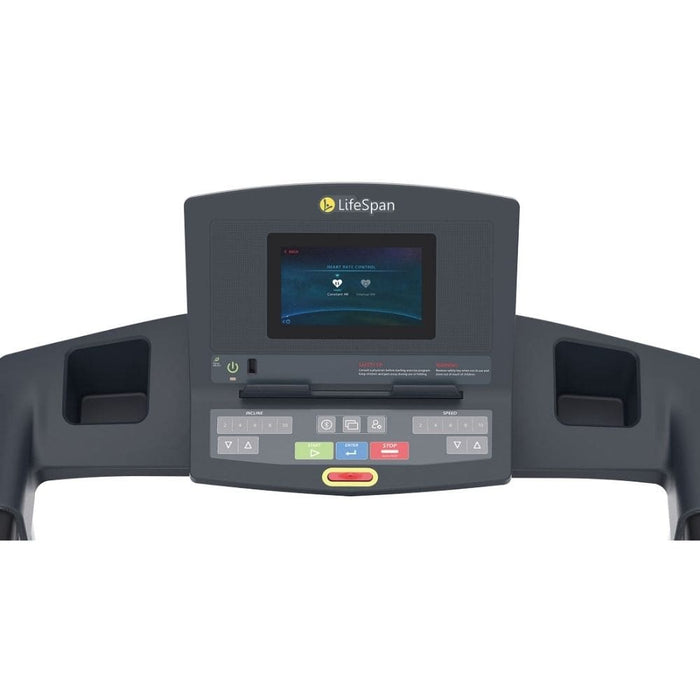 LifeSpan Fitness TR2000i Folding Treadmill Console Front View