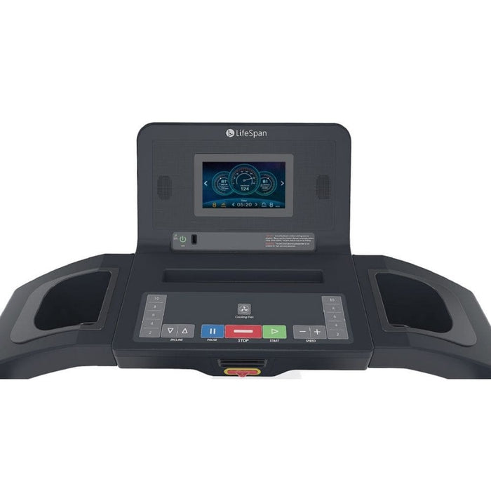 LifeSpan Fitness TR3000i Folding Treadmill Console Front View