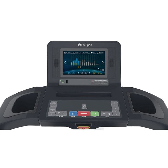 LifeSpan Fitness TR5500i Folding Treadmill Console Front View