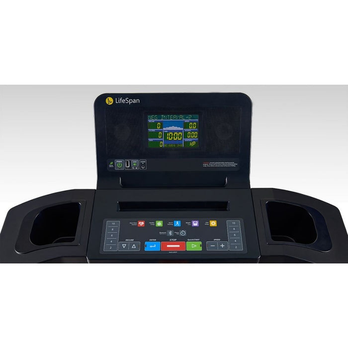 LifeSpan Fitness TR6000i Light-Commercial Treadmill Console Front View