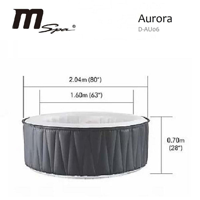 MSpa D-AU06 Aurora 6-Person Inflatable Bubble Hot Tub Dimension