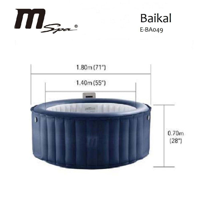 MSpa E-BA049 Baikal 4-Person Inflatable Bubble Hot Tub Dimensions