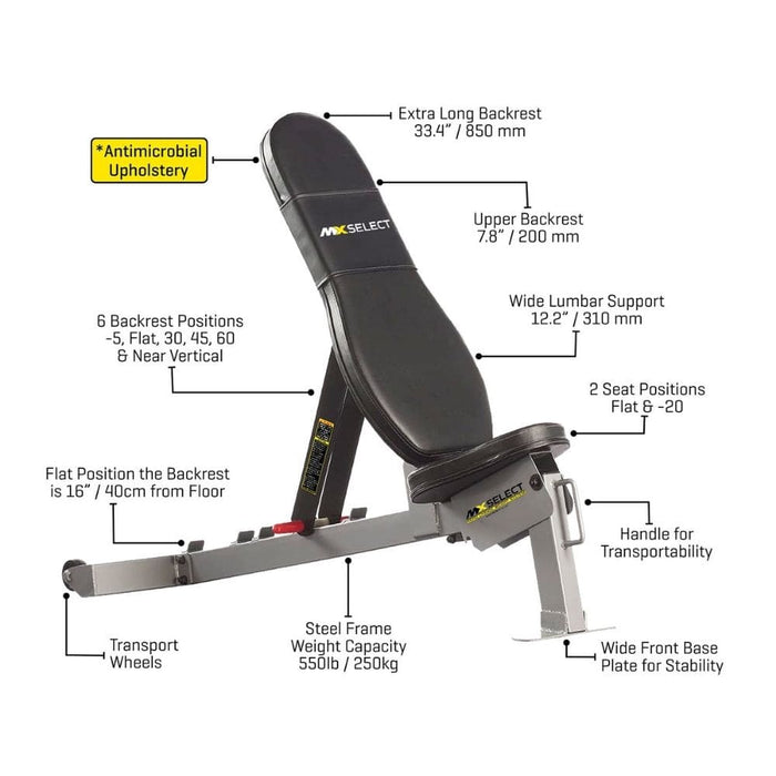 MX Select MXBENCH Adjustable Training Bench Features