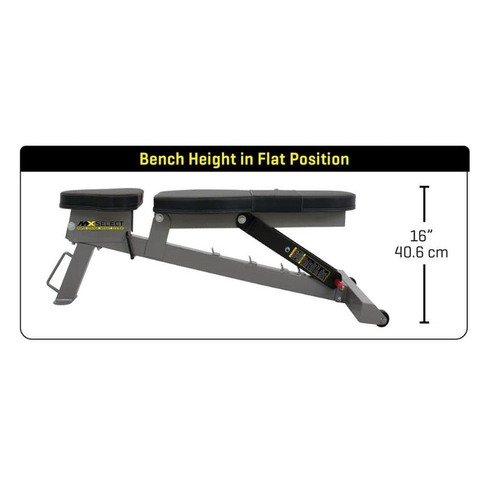 MX Select MXBENCH Adjustable Training Bench Height Flat Position