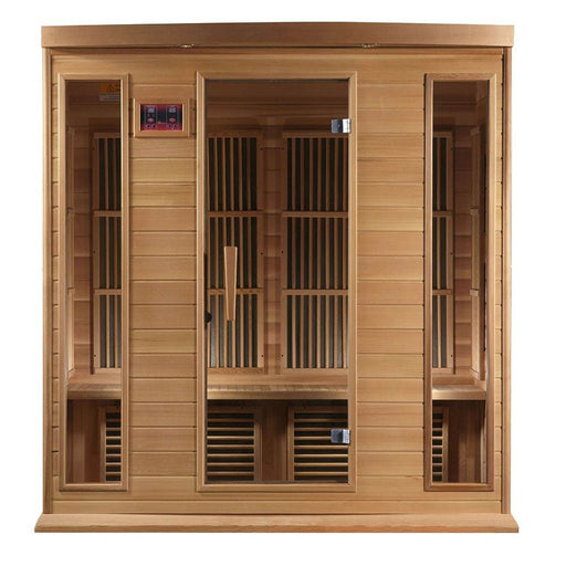 Maxxus MX-K406-01-ZF 4 Person Near Zero EMF FAR Infrared Sauna Red Cedar Front View