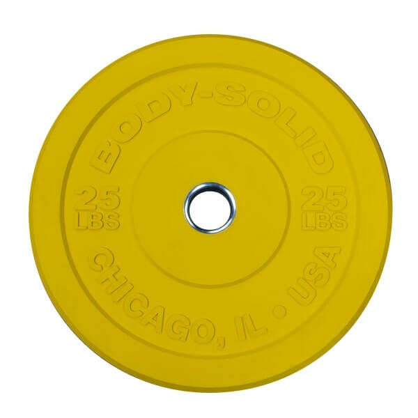 Body-Solid OBPXC25 Chicago Extreme Yellow 25lb Bumper Plate