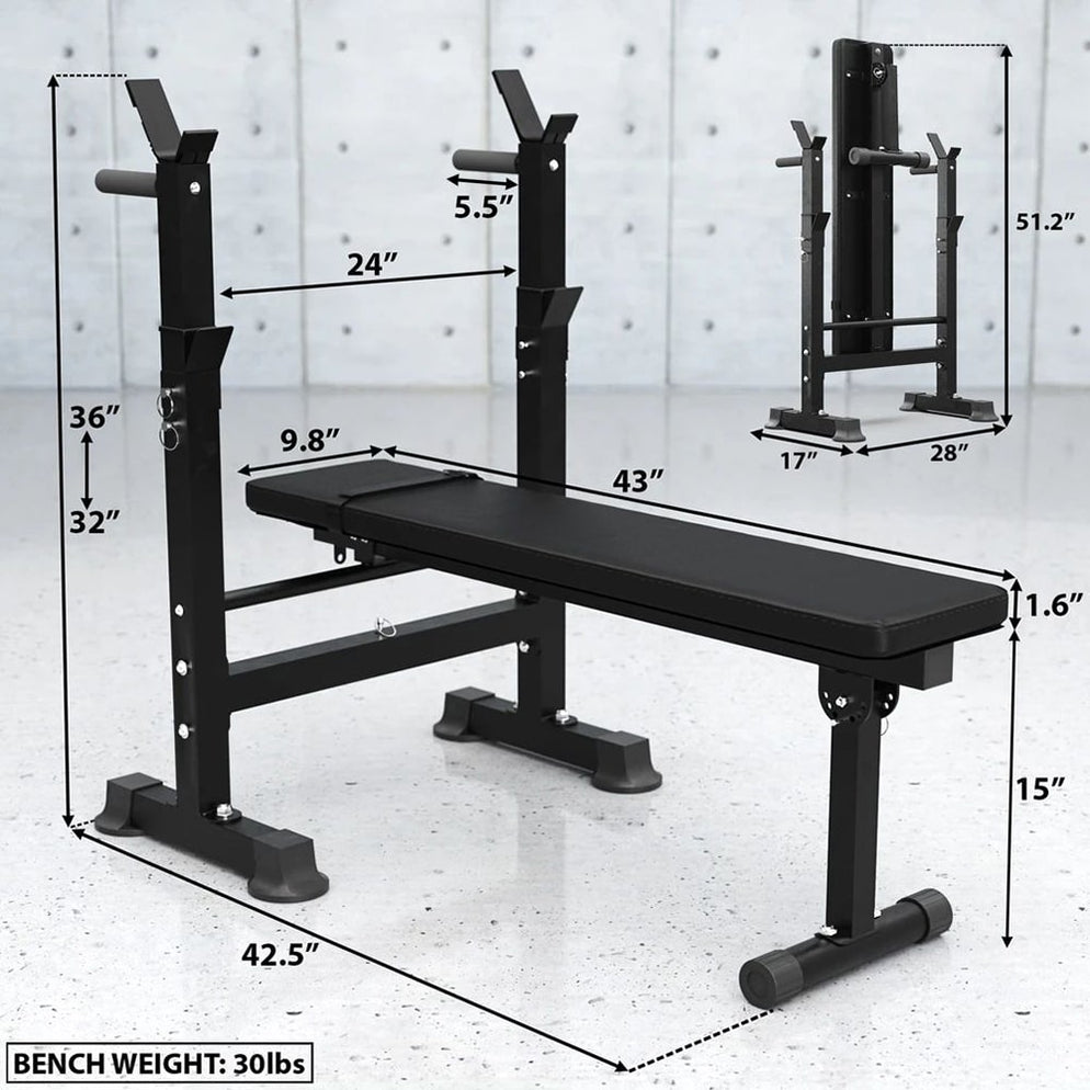 Synergee Adjustable Weight Bench with Barbell Rack Buy Online