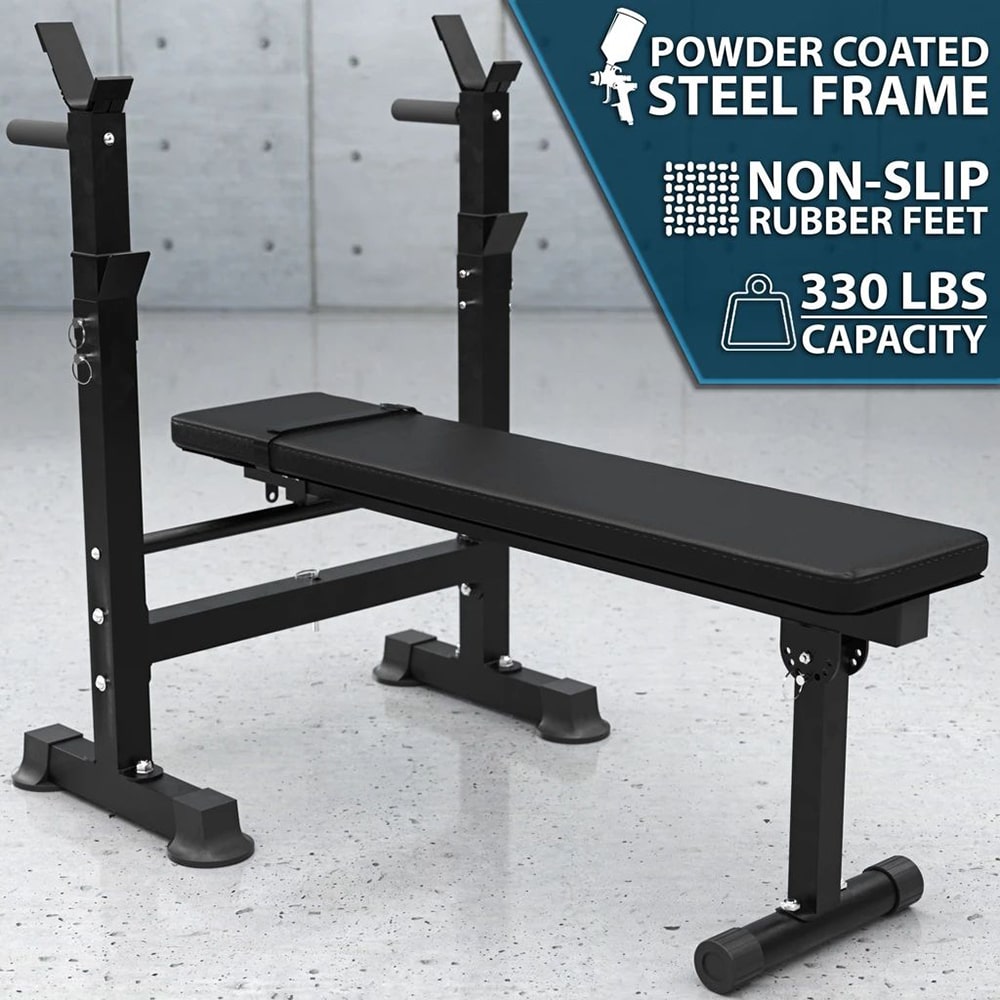 Synergee Adjustable Weight Bench with Barbell Rack - Buy