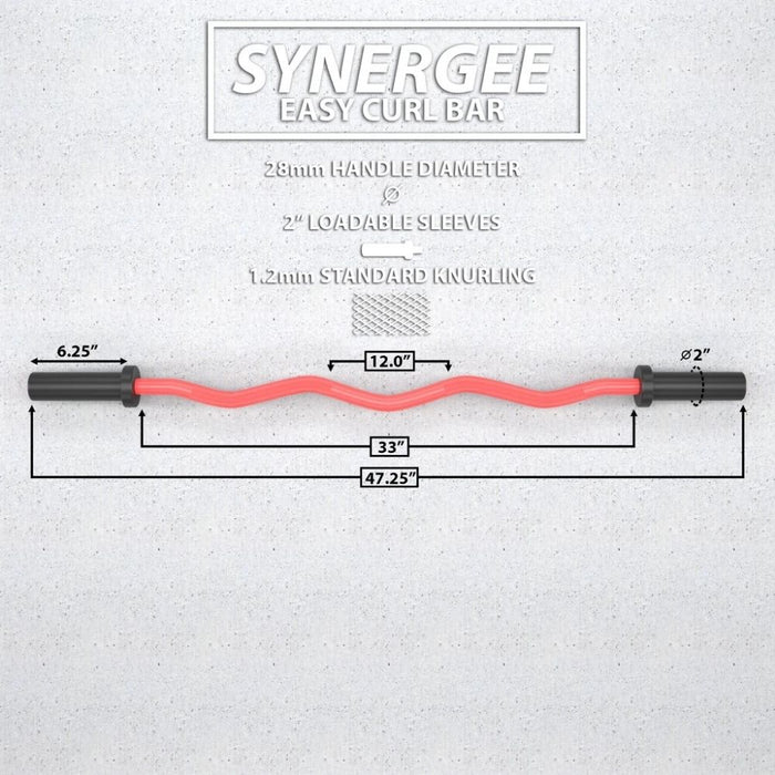 Synergee EZ Curl Bars Dimension