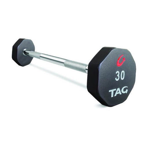 TAG Fitness Straight Fixed Barbell - 8 Sided - Premium Ultrathane Encased 3D View