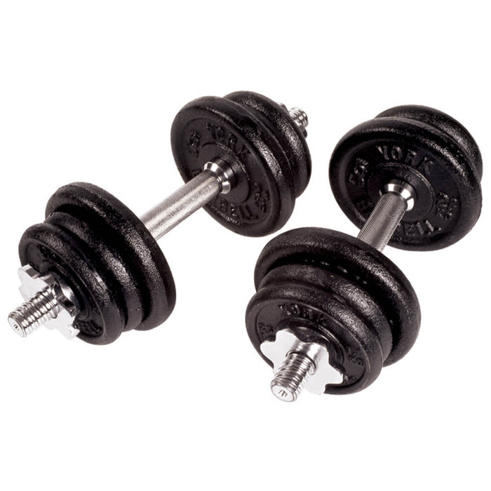 York Barbell Black Cast Iron Dumbbell Sets 3D View