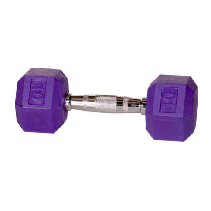 York Barbell 15402 Rubber Hex Dumbbell – Color 10lbs