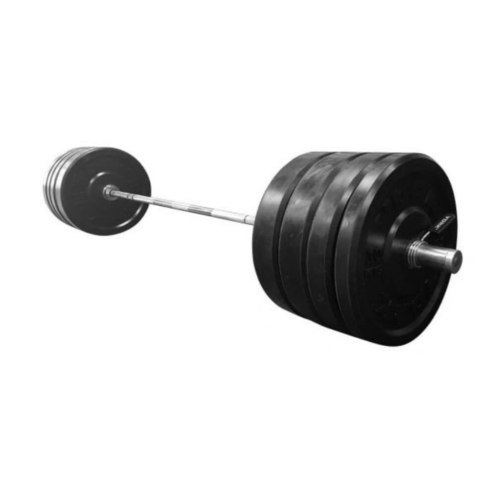York Barbell USA 160 kg Training Set (2 x 25, 20, 15, 10 kg). 32004, Pr. Spring Collars - Black