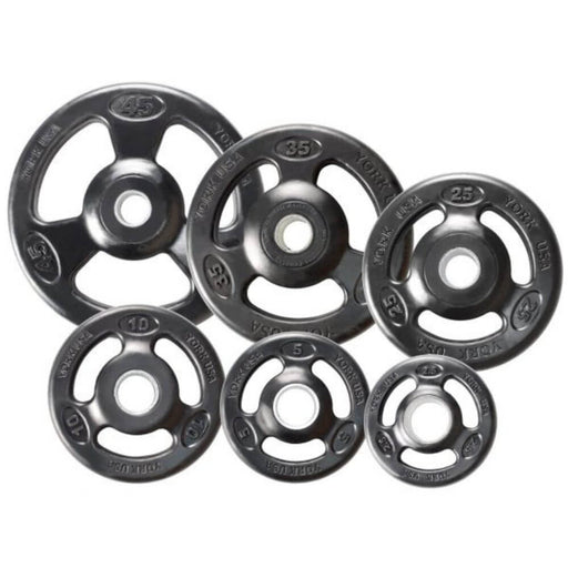 York Barbell 29020 Iso-Grip Rubber Encased Steel Olympic Plates