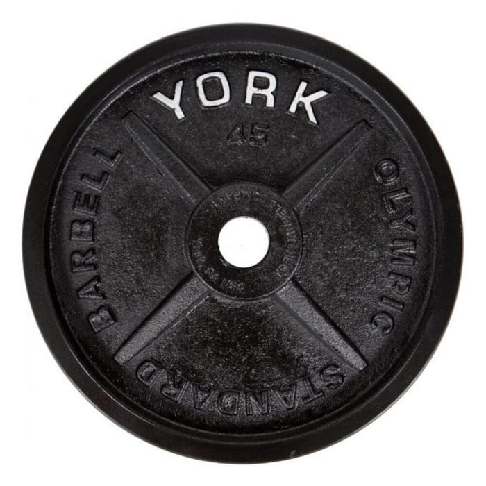 York Barbell 29030 Legacy Cast Iron Precision Milled Olympic Plates 45