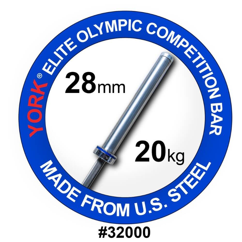 York Barbell Men's Elite Competition 20kg Olympic Bar Buy Online