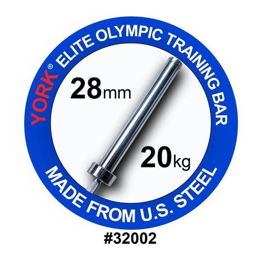 York Barbell 32002 Men's Elite Competition 20kg Olympic Training Bar