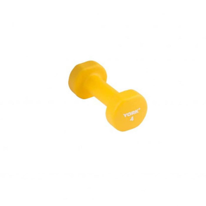 York Barbell 443101 Multi-Color Neoprene Fitbells 4lbs - Yellow