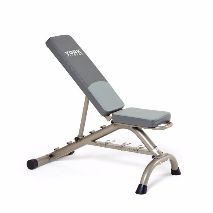 York Barbell 45071 Multi Position Fitness Bench With Fitbell Storage Incline At 3rd Level