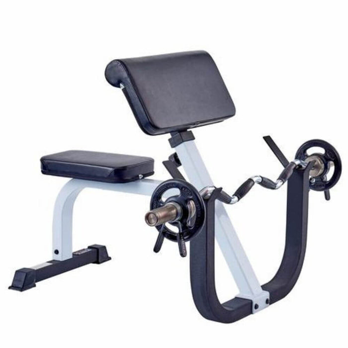 York Barbell 48050 FTS Preacher Curl Bench With Curl Bar
