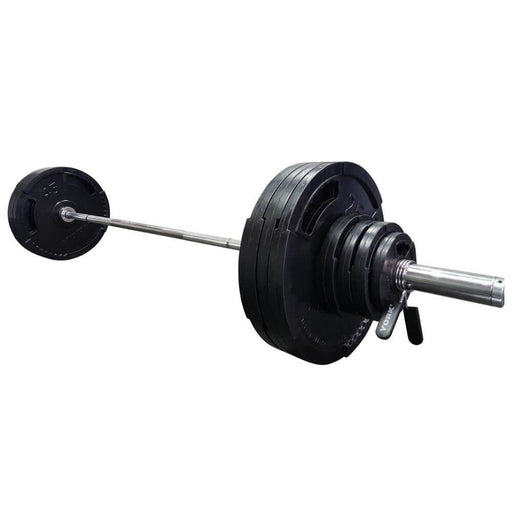 York Barbell 29084 G-2 Rubber Encased Olympic Plate & Barbell Set 3D View