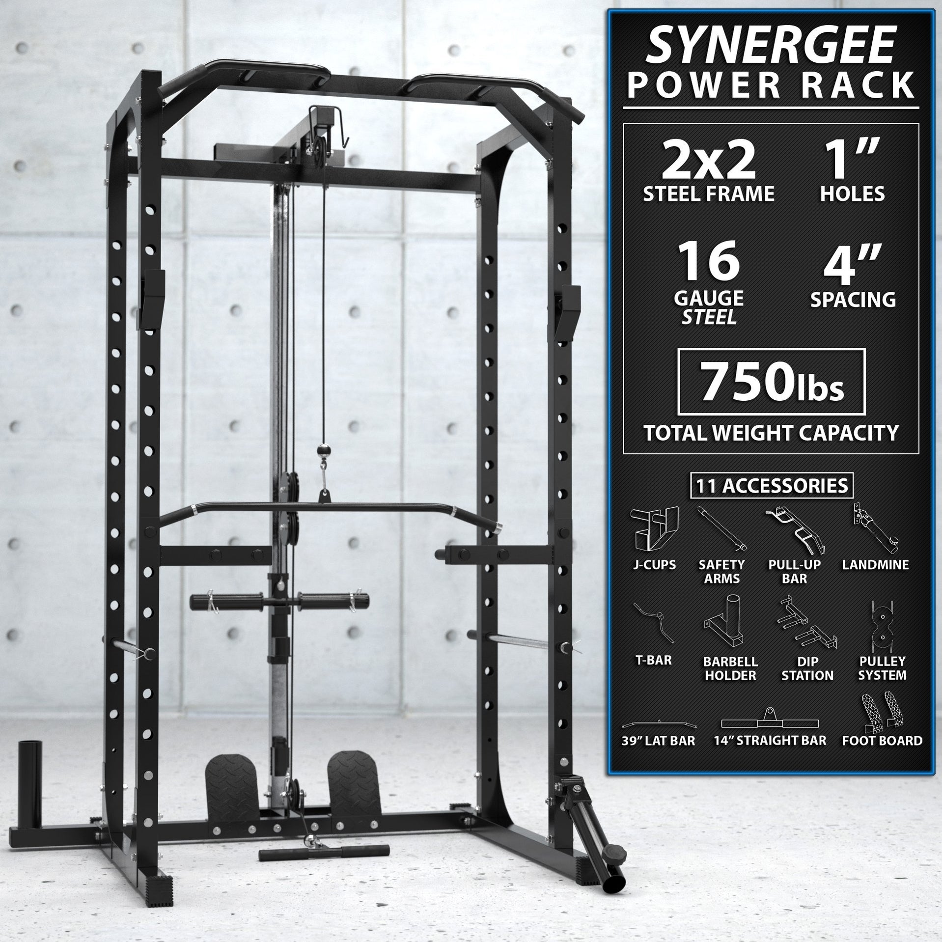Synergee Power Rack With Pulley System - Buy Online — Strength ...