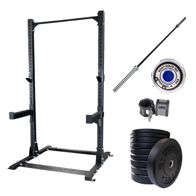 BodySolid Basic Garage Gym Half Rack Package — Strength Warehouse USA