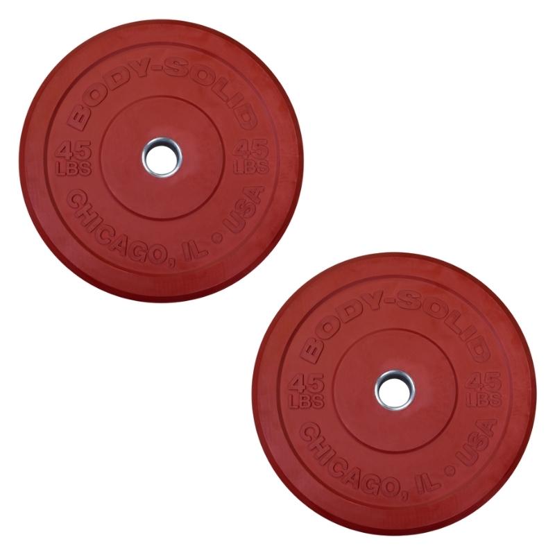 Body Solid OBPXC Chicago Extreme Colored Bumper Plates Strength