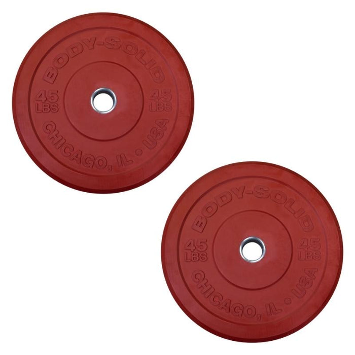 Body-Solid OBPXC45 Chicago Extreme Red 45lb Bumper Plate Pair