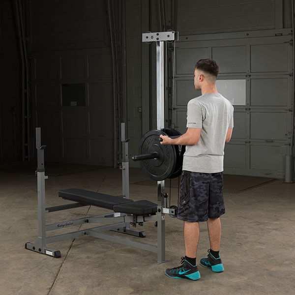 Body-Solid PowerCenter Combo Bench Lat Package GDIB46LP4 standing cable row