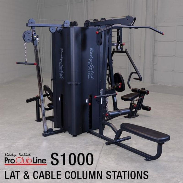 Body-Solid S1000 Pro Clubline 4-Stack Commercial Gym - Lat Pulldown and Cable Column Stations
