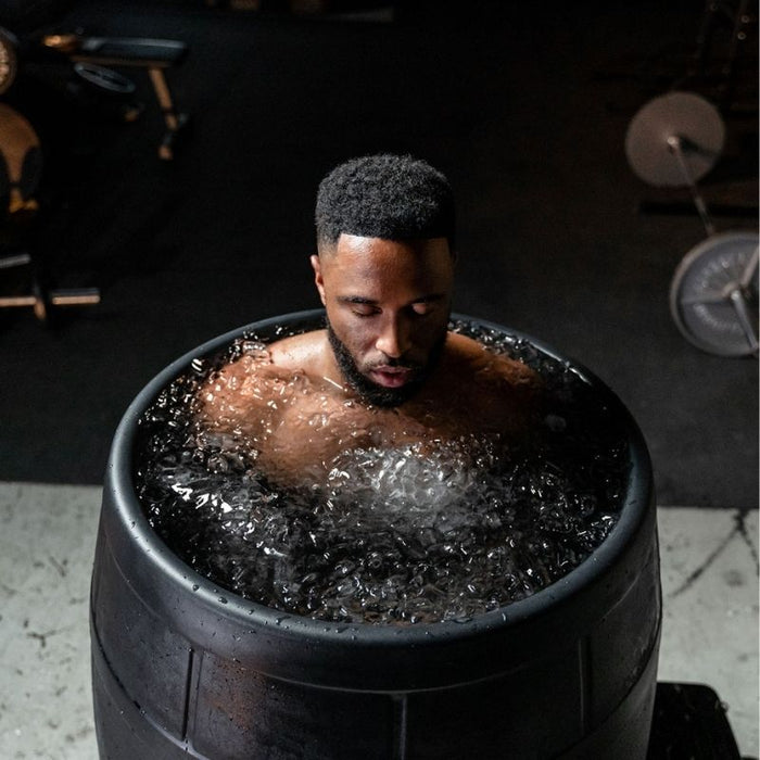 Ice Barrel Cold Therapy Training Tool - Male Athlete
