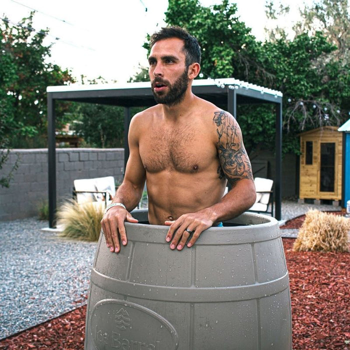 Ice Barrel Cold Therapy Training Tool - Desert Tan Hero Male