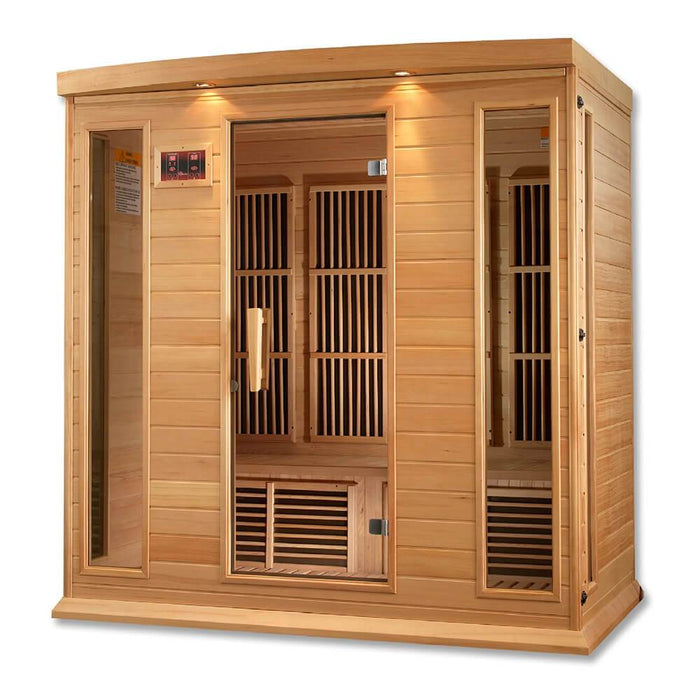 Maxxus MX-K406-01 Low EMF FAR Infrared Carbon Canadian Hemlock Sauna Facing Left