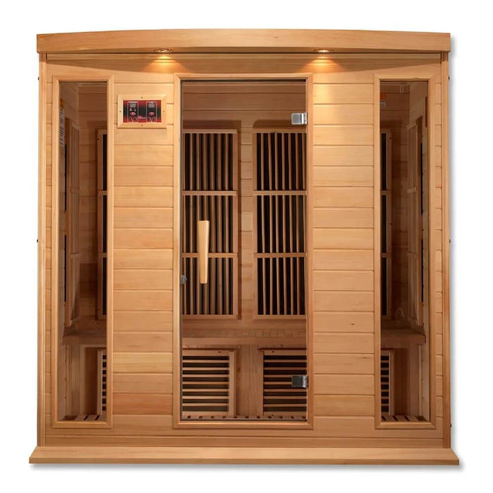 Maxxus MX-K406-01 Low EMF FAR Infrared Carbon Canadian Hemlock Sauna Front View Closed