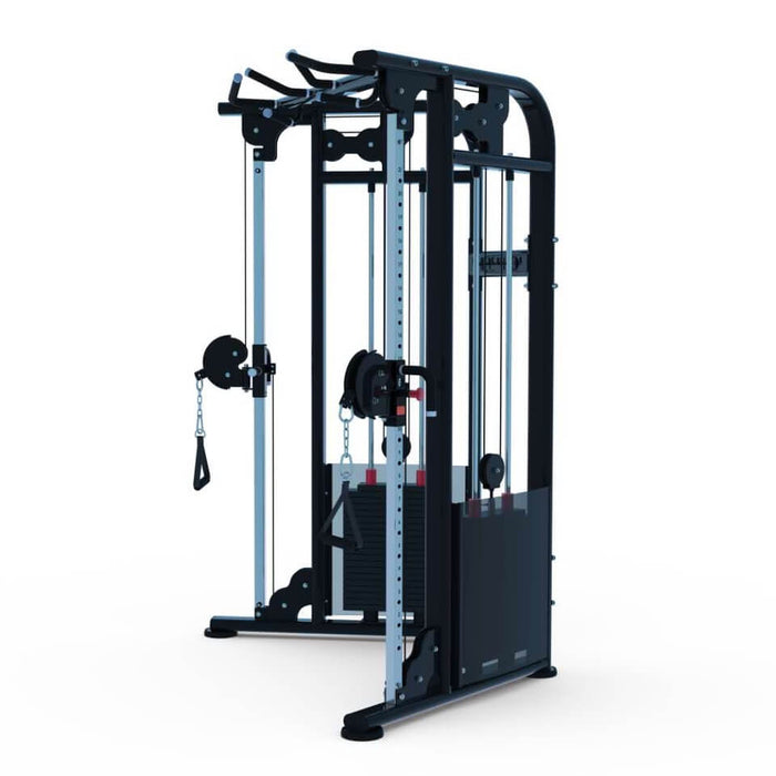 Muscle D Fitness 88" Dual Adjustable Pulley Functional Trainer Side View  NEW 2020