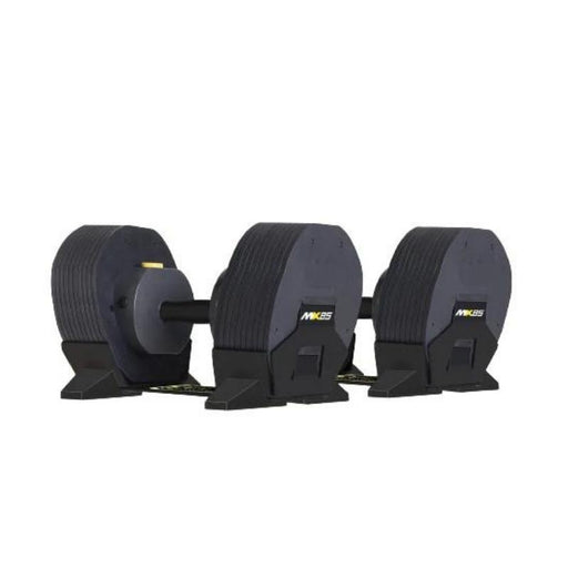 MX Fitness Supply MX85 85lb Adjustable Dumbbells - Angled View