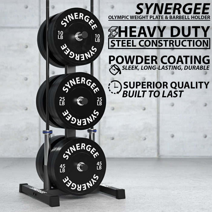 Synergee Olympic Weight Plate & Barbell Holder