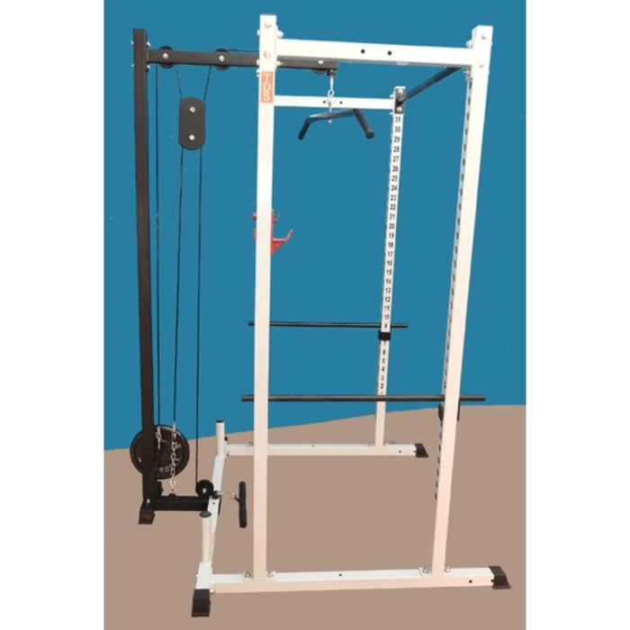 TDS Lat Attachment H-92563LR-O Attached to Power Rack